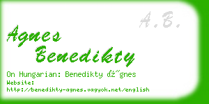 agnes benedikty business card